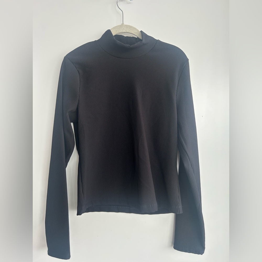 90 Degree By Reflex Black Ribbed Performance Top